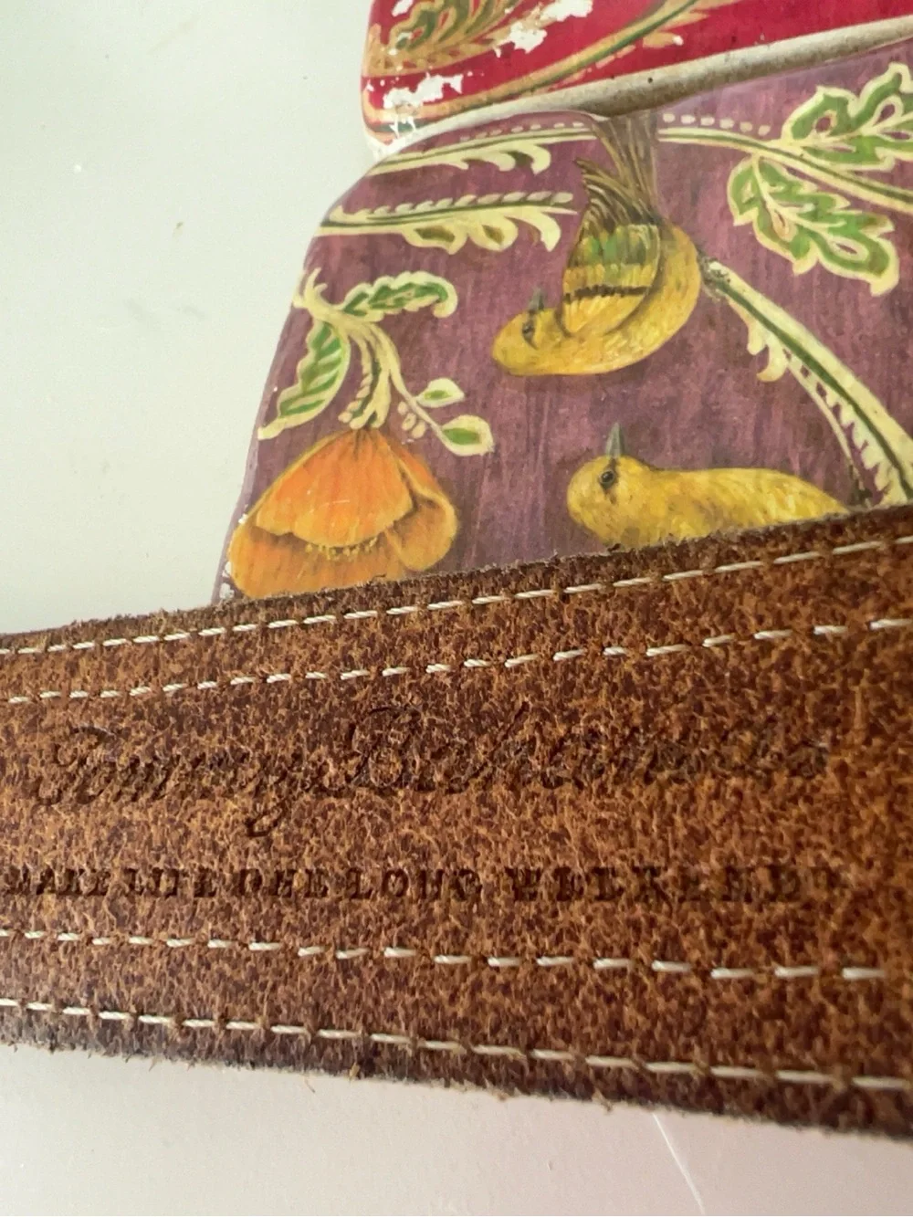 Tommy Bahama Men’s Leather Belt Brown with “Make Life One Long Weekend” SZ 42